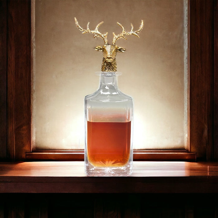 Gold Stag Deer Decanter