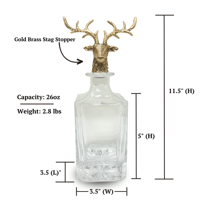 Gold Stag Deer Decanter