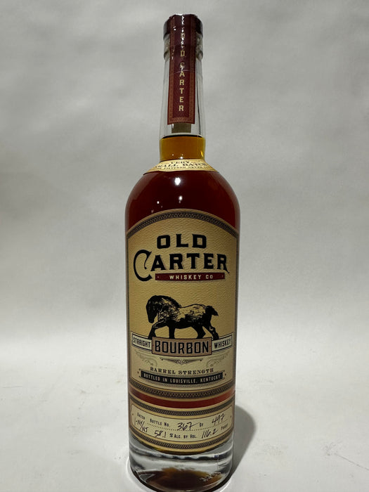 Old Carter Very Small Batch 1-NY/NJ Barrel strength Straight Bourbon 116.2 proof Btl 367 of 497