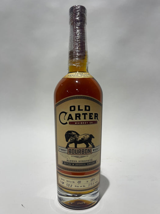 Old Carter Very Small Batch 1-GA Barrel strength Straight Bourbon 117.6 proof Btl 90 of 594