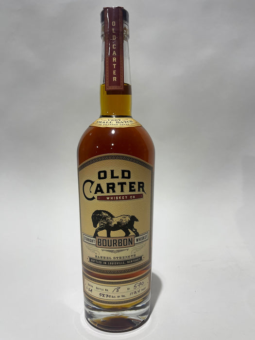 Old Carter Very Small Louisiana Batch 1 Barrel Strength Bottle 135 of 570 Straight Bourbon Whiskey 750ml