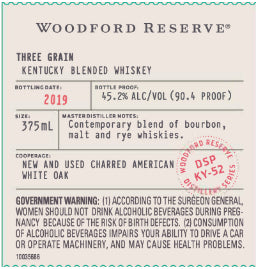 Woodford Reserve Distillery Series Three Grain Bourbon 2019