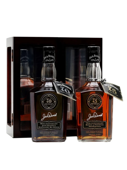 Jack Daniel's Old No. 7 Brand 70th & 75th Anniversary Presentation Set Tennessee Whiskey 750ml