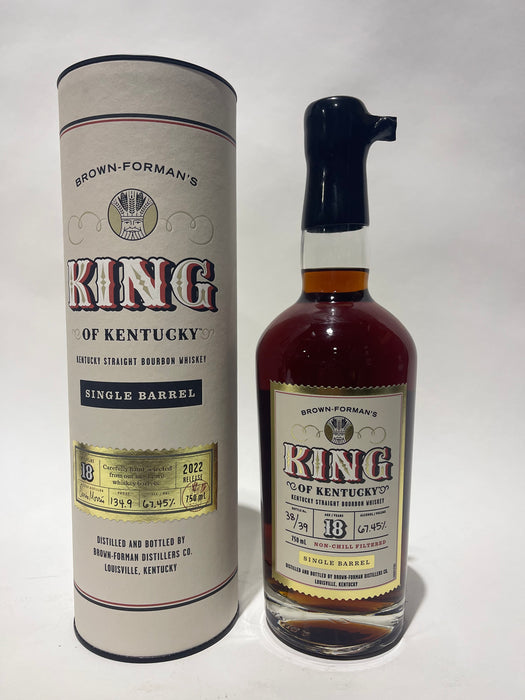 Brown Forman's King of Kentucky Single Barrel 18 Year Kentucky Straight Bourbon Whiskey 134.9 proof 38/39