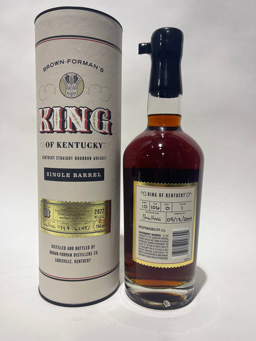 Brown Forman's King of Kentucky Single Barrel 18 Year Kentucky Straight Bourbon Whiskey 134.9 proof 38/39
