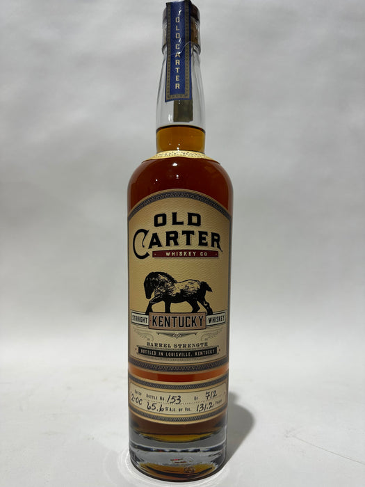 Old Carter Very Small Batch 2-OC Barrel strength Straight Kentucky Whiskey 131.2 proof Btl 153 of 712