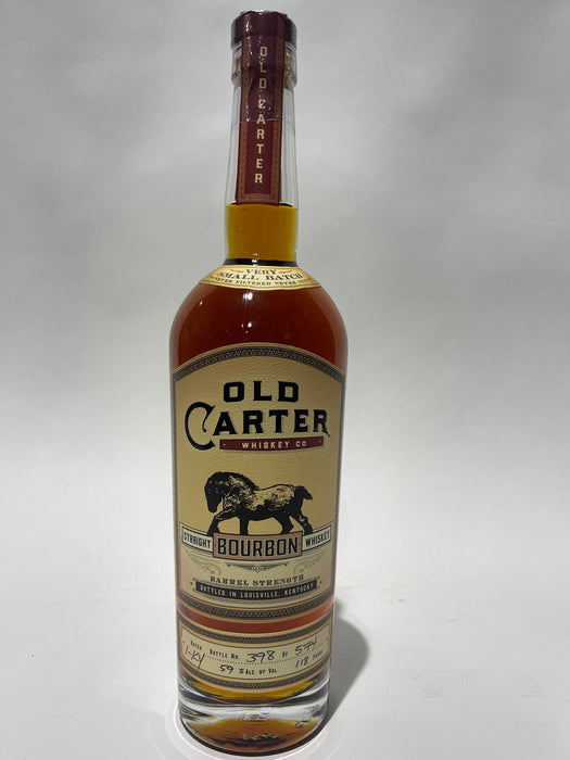 Old Carter Very Small Batch 1-KY Barrel strength Straight Bourbon 118 proof Btl 398 of 574