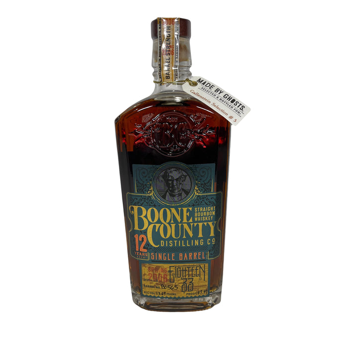 Boone County 12 Year old Single Barrel Barrel strenght Bourbon Made by Ghosts Gallenstein #5 pick 107.38 proof
