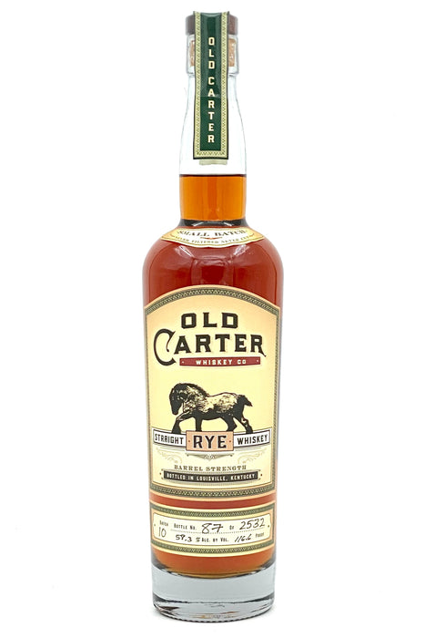 Old Carter Barrel Strength Batch 10 Straight Rye Whiskey 750ml