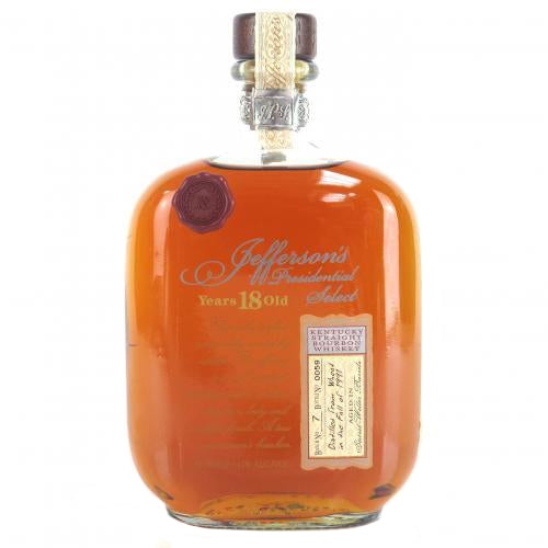 Jefferson's Presidential Select 18 Year Old Kentucky Straight Bourbon Whiskey Batch 7 btl# 1597