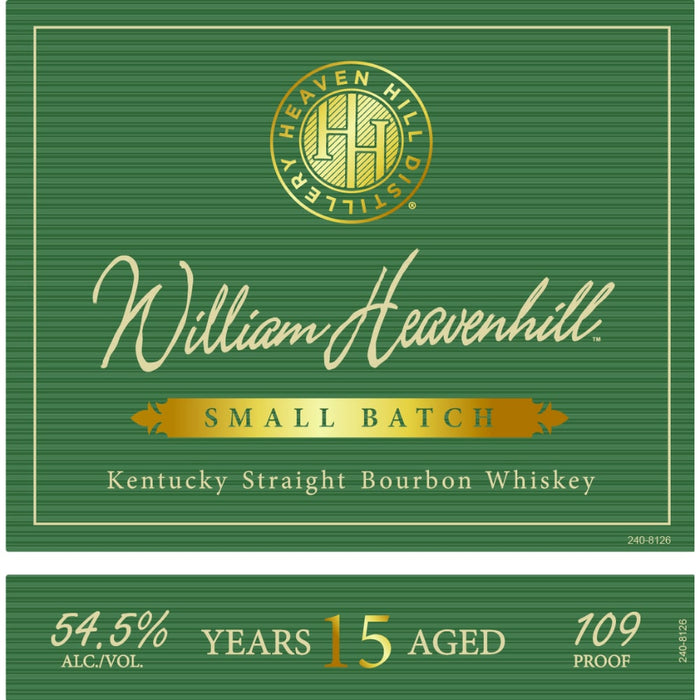 William Heavenhill Small Batch Bottled in Bond 15 Year Old Straight Bourbon Whiskey
