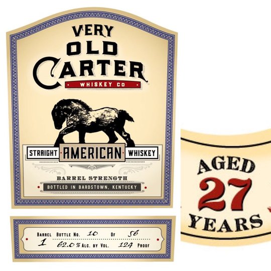Old Carter Whiskey Co. 27 Year Old Barrel Strength Straight American Whiskey Barrel 1 Btl 12 of 50