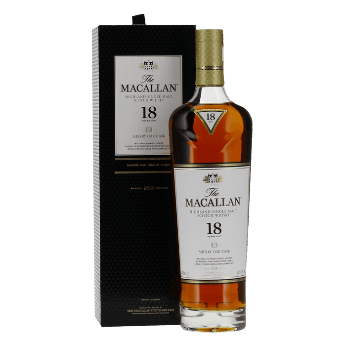 Macallan 18 Year Old Sherry Oak Single Malt Scotch Whisky 750ml